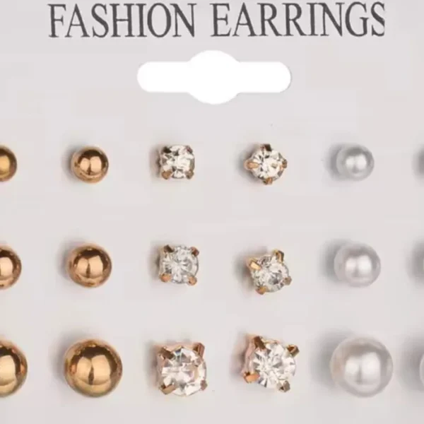 Conjunto de Brincos Bolinha Dourada